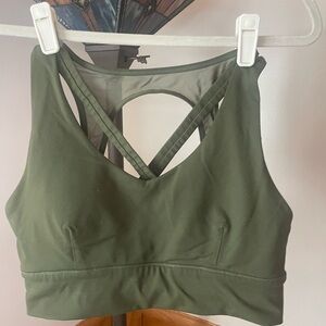 Born primitive X-FactorTactical Green Sports Bra with Strappy Design & Wide Band